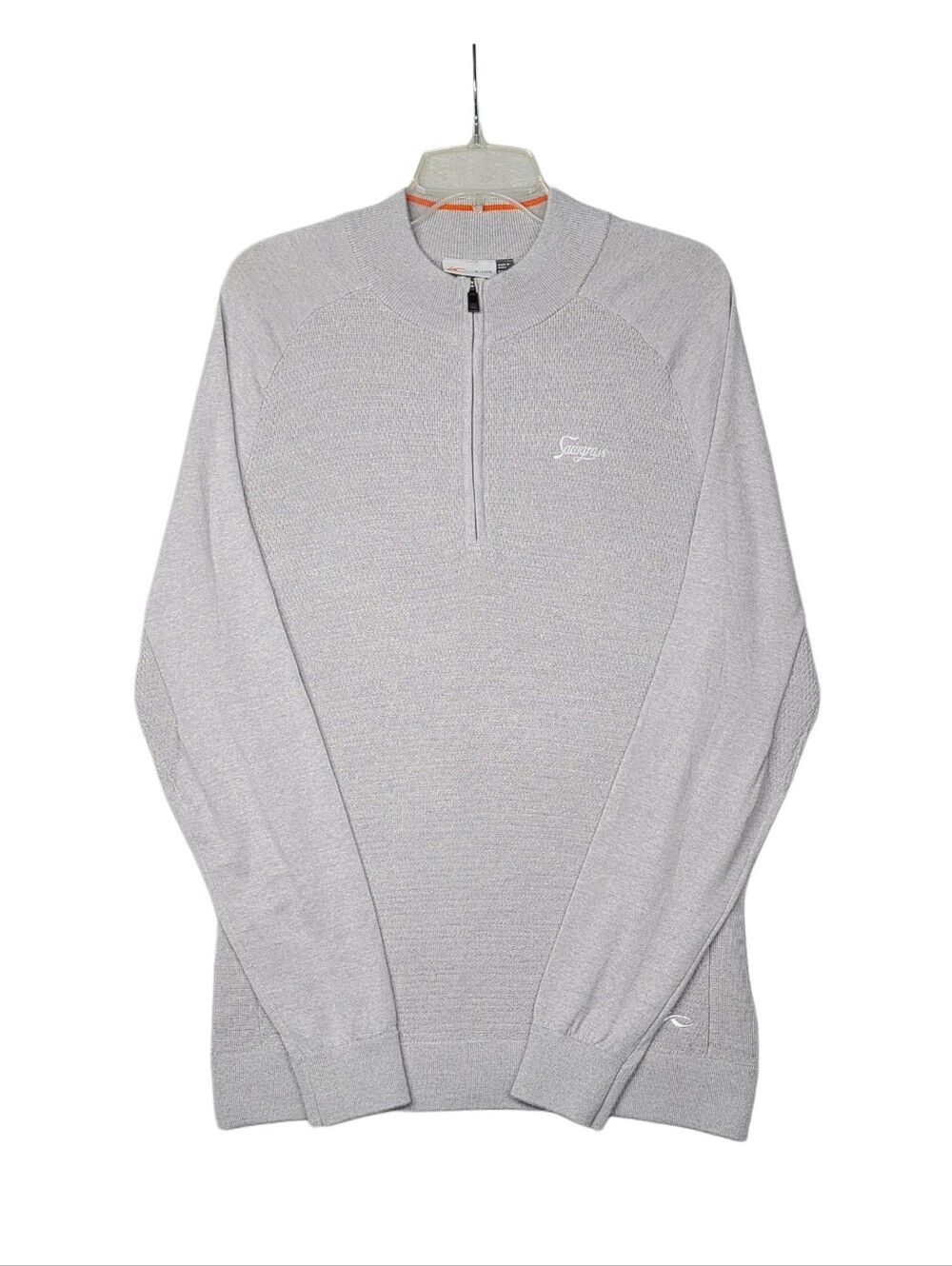 Kjus Golf Sweater Large Therma Yarn Half Zip Merino Wool Blend Sawgrass FL Logo